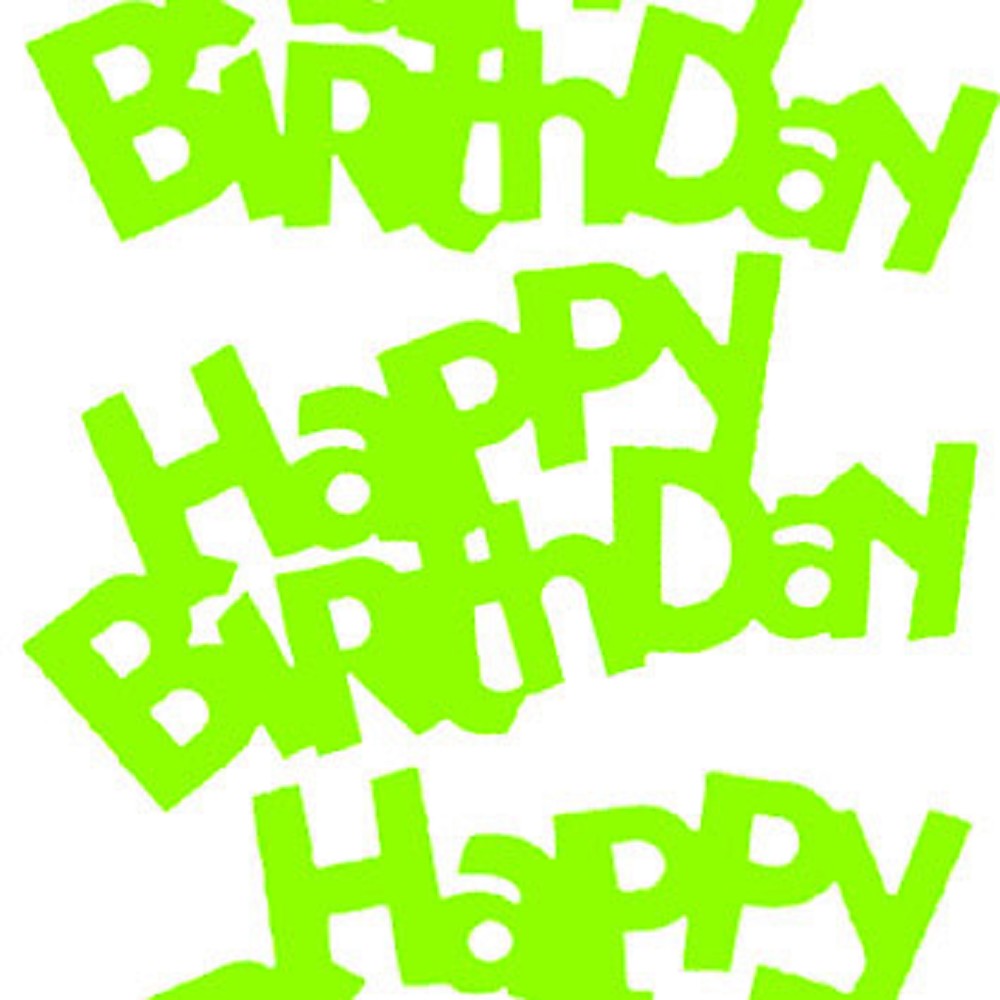 Folien-Schriftzug "Happy Birthday" - lime green 13 cm