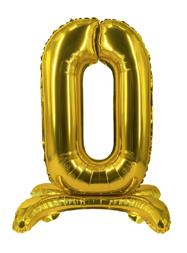 16" Stand Up Balloon "0" Gold
