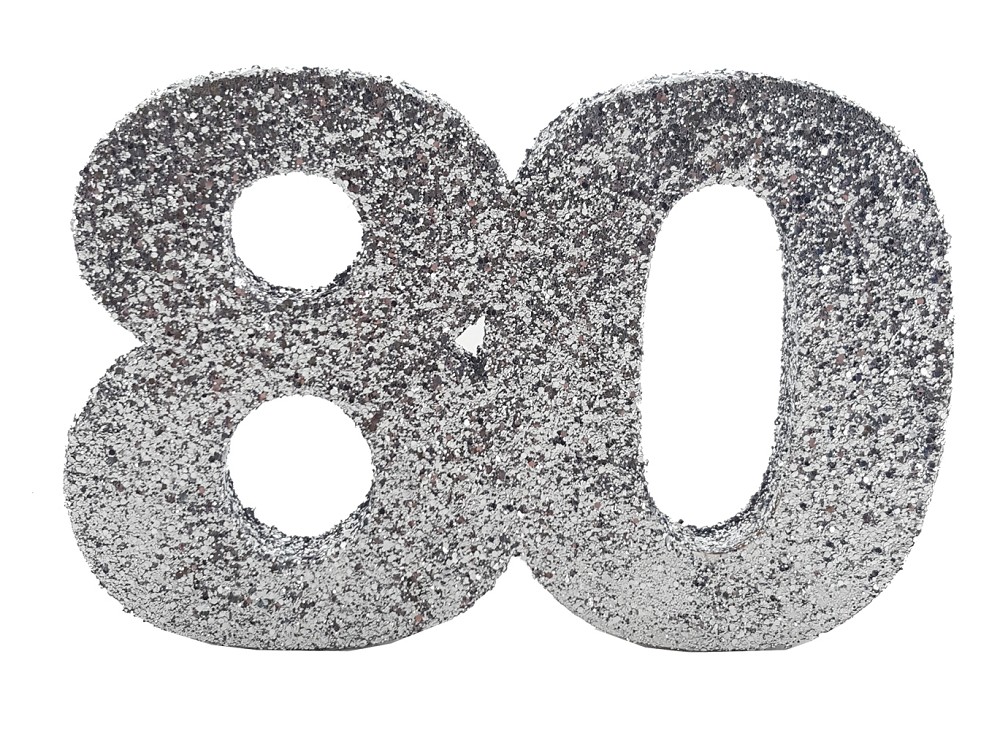 Deko-Glimmerzahl "80" (10cm)