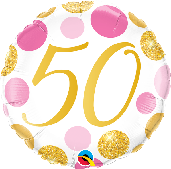 18" "50" Pink & Gold Dots