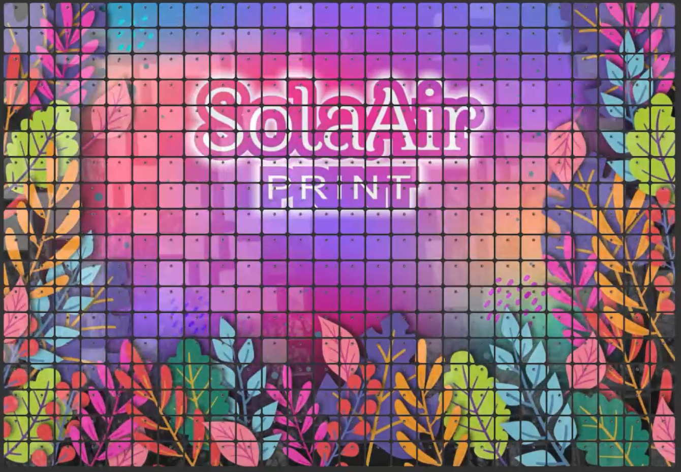 SolaAir Sequin Wall Custom Print - White Base