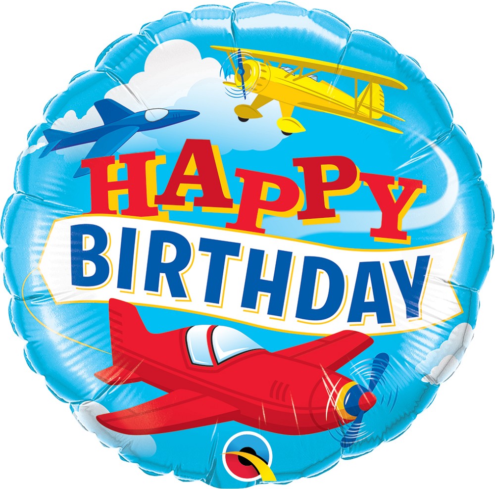 18" Happy Birthday Airplane