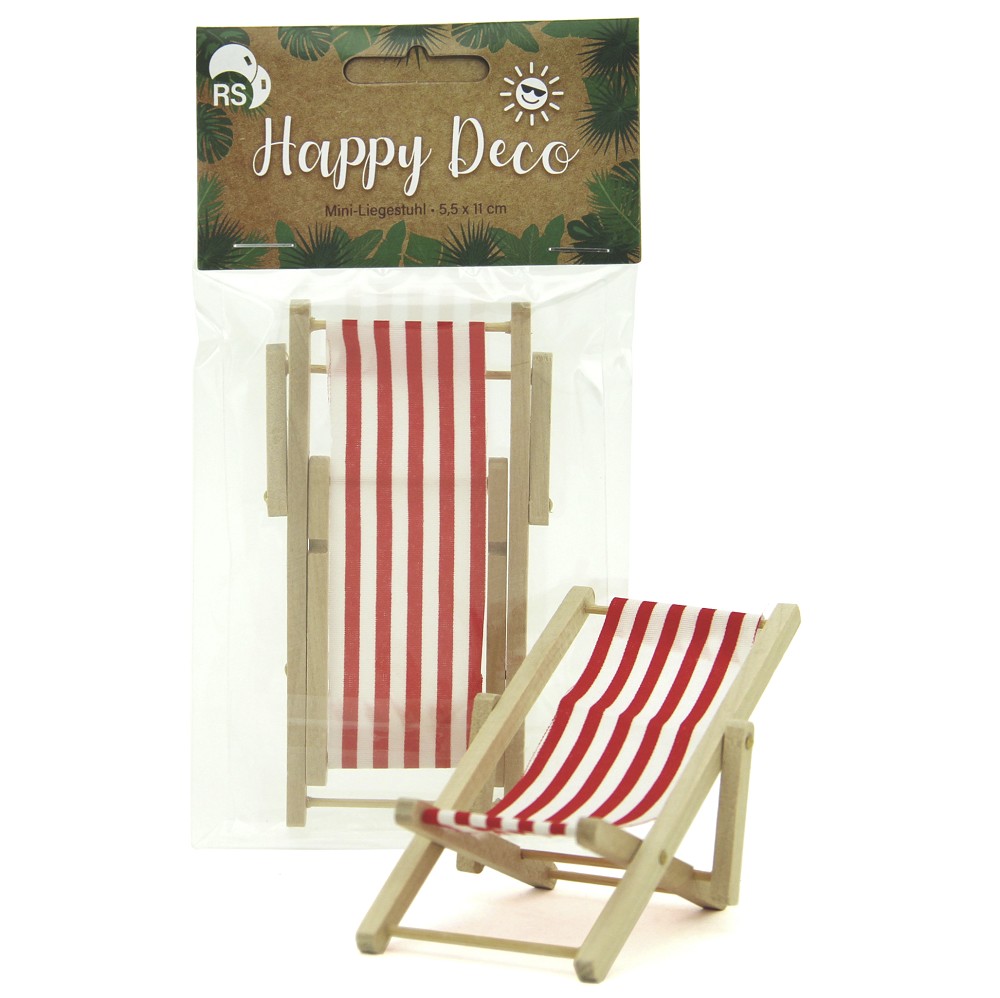 Deko-Liegestuhl aus Holz - rot