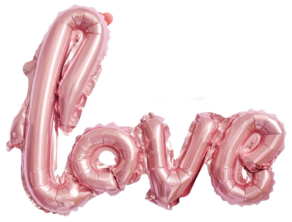 22" Schriftzug "Love" rosa (mit Ventil)