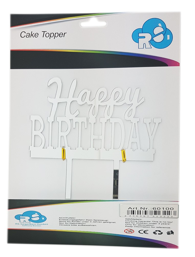 Cake Topper H.B silber