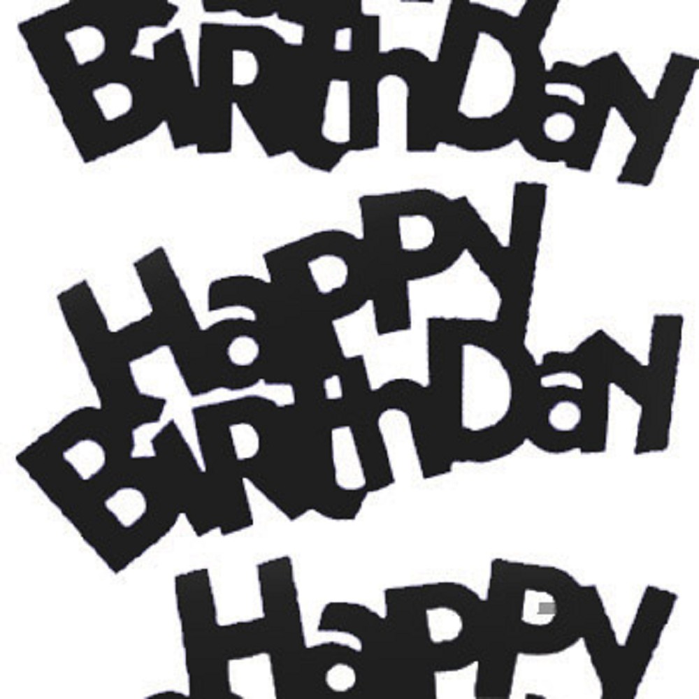 Folien-Schriftzug "Happy Birthday" - schwarz 13 cm
