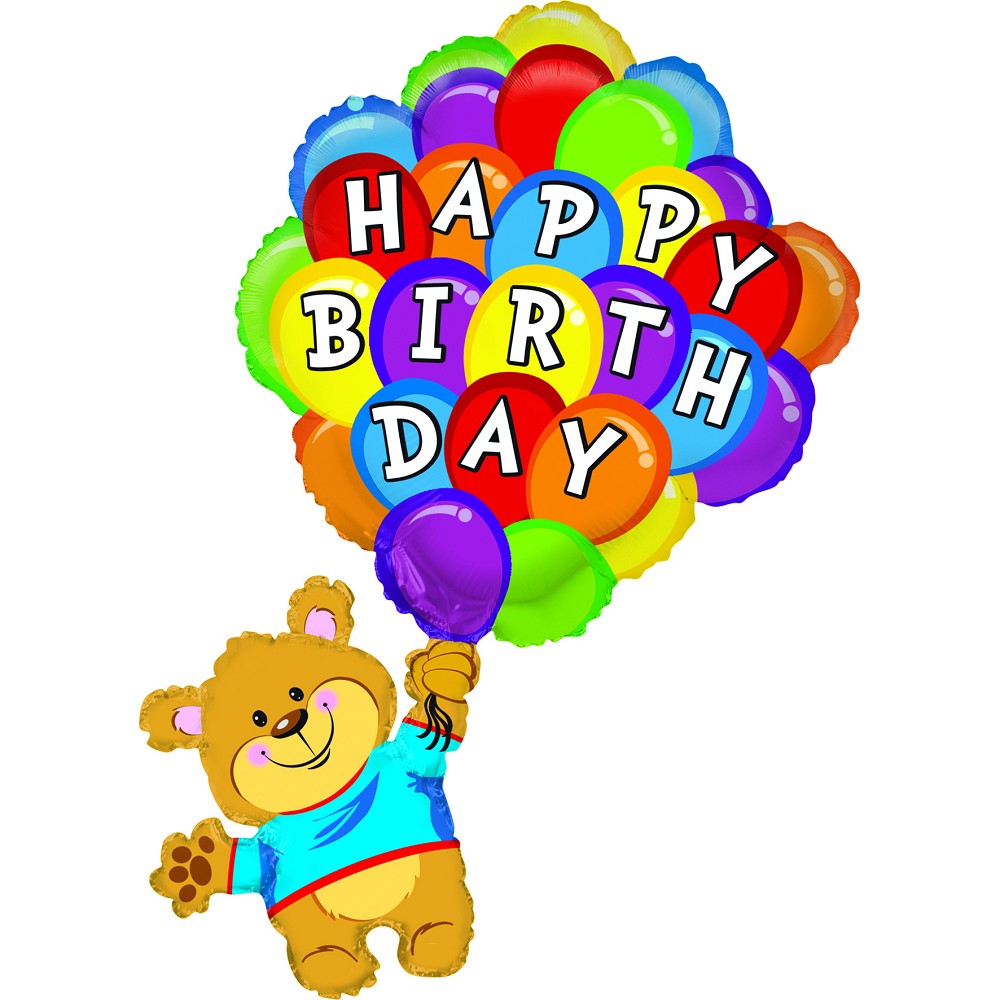 42" Birthday Balloon Bear