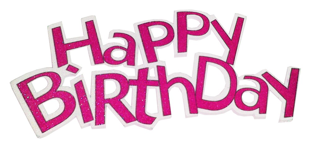 Schriftzug "Happy Birthday" - pink 13cm