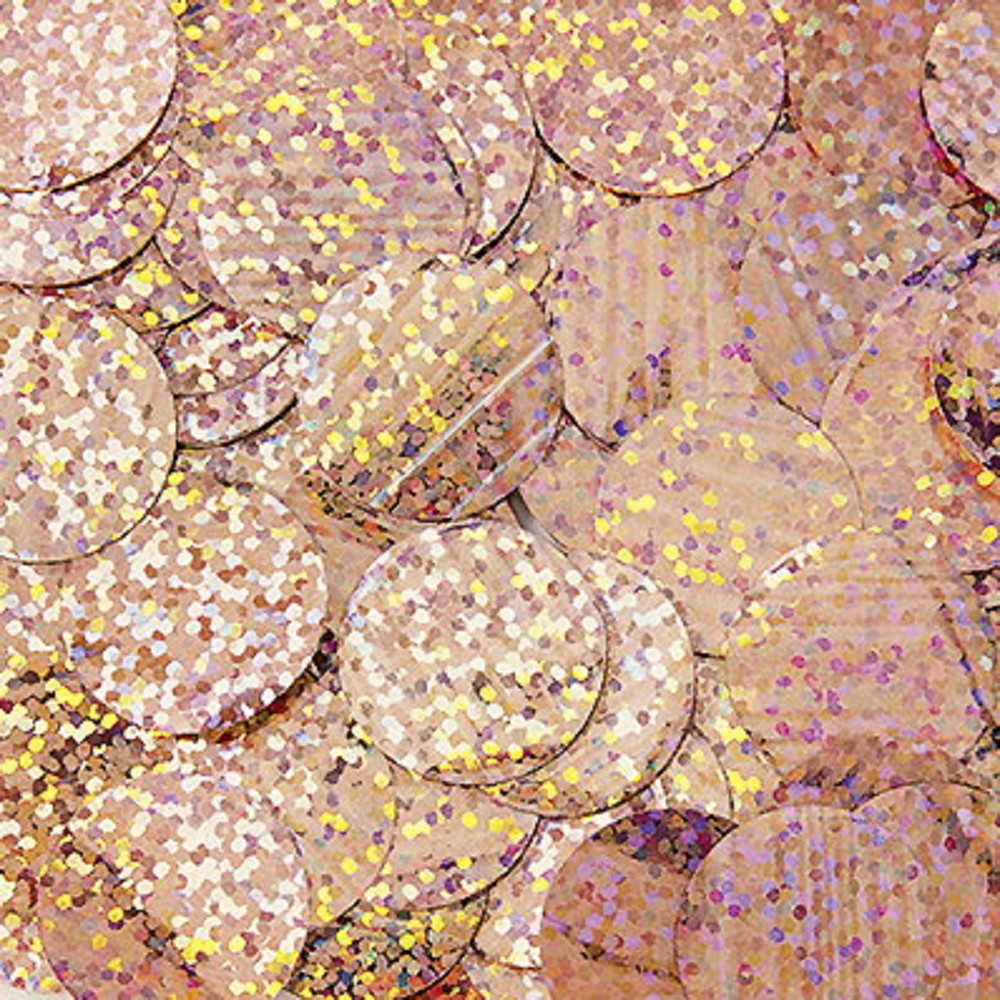 Folienkonfettii Rund 1cm Holografie Rosé Gold (15g)