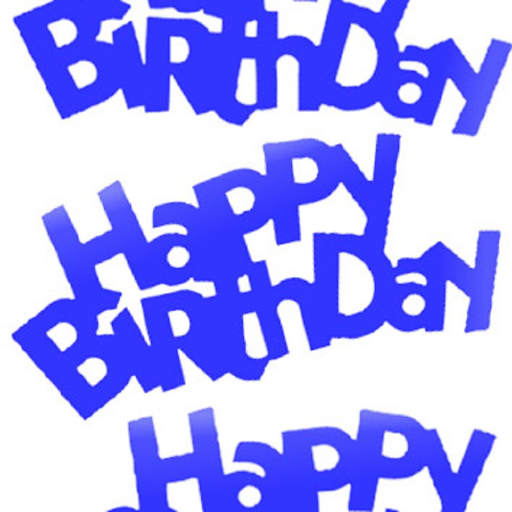 Folien-Schriftzug "Happy Birthday" - blau 13 cm