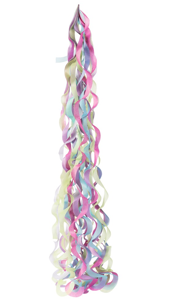 Spiral-Tassel Balloon tail lavendel/magenta/pale blue/lime g