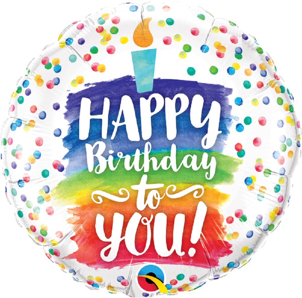 18" Happy Birthday to you Rainbow Cake