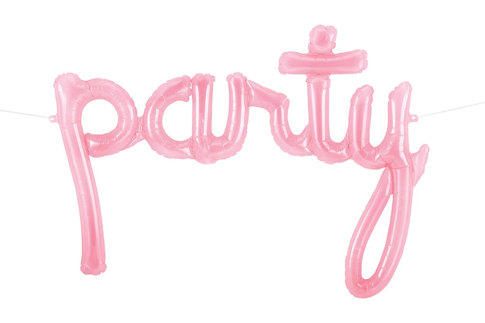 44" Schriftzug "party" clear pink