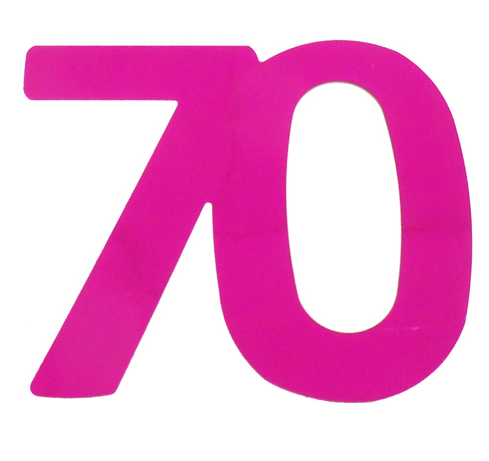Deko-Folienzahl "70" pink, 13cm