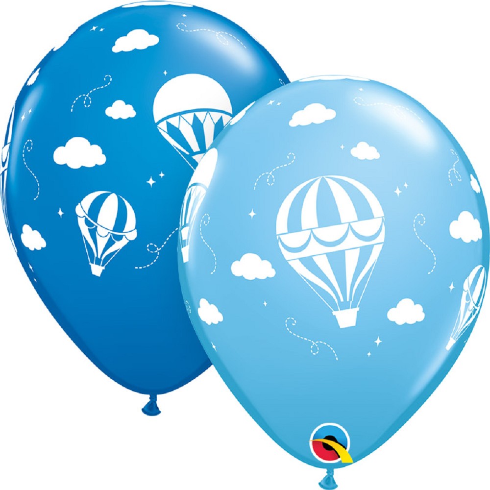11" Hot Air Balloons (dark blue/pale blue) (25 Stück)