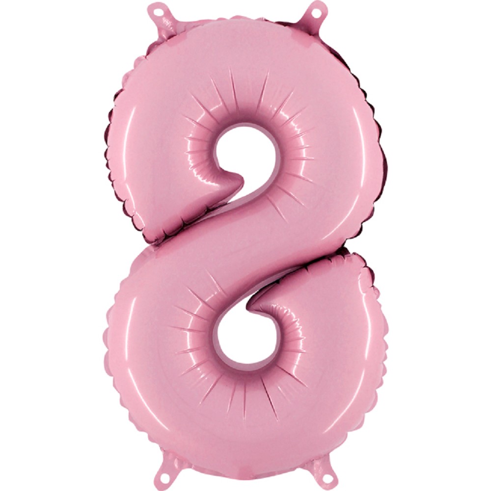 14" Folienzahl "8" Pastel Pink