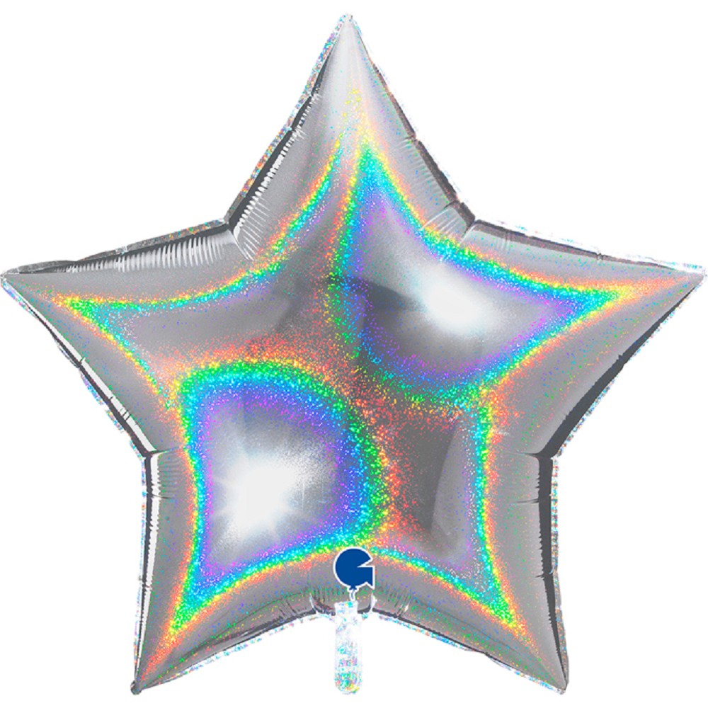 36" Stern Glitter Holographic Silver (unverpackt)