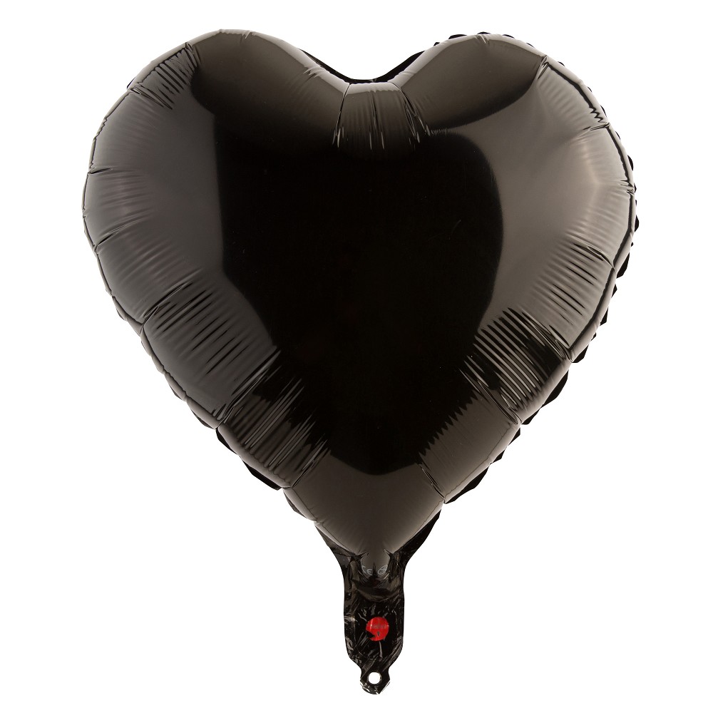 9" Herz schwarz (mit Ventil, für Luftfüllung)
