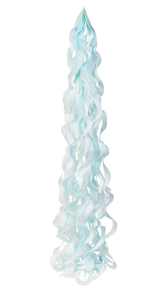 Spiral-Tassel Balloon tail white/pale blue