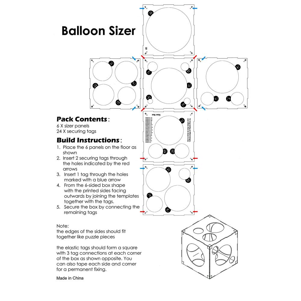 Schablonenwürfel für optimale Ballongrößen